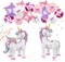 16 Pcs Unicorn Balloons Kit for Birthday Party Decorations - 2 Self Standing 3D Foil Unicorns, 4 Star Balloons & 10 Printed Latex Balloons with Tying Tool (No Helium Needed)
